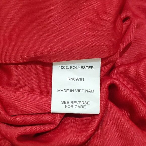 SARA MICHELLE BLOUSE, Sz S, RED SPARKLING, 3/4 SLEEVE, SCOOP NECK, POLYESTER - Picture 11 of 14